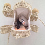 High Beach Bag Cactus Rattan Bag Straw Bag Summer Bags With Pom Pom Women Messen
