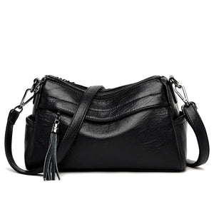Tassel Crossbody Bag Women Leather Shoulder Messenger Bag