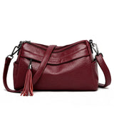 Tassel Crossbody Bag Women Leather Shoulder Messenger Bag