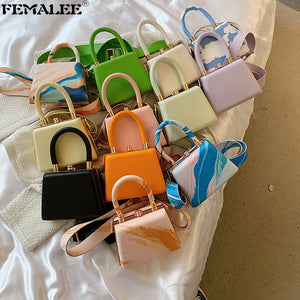 High Leather Handbags Summer Solid Lady Crossbody Purses Female Tote