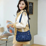 Flower Pattern Nylon Ladies Shoulder Bag Women Messenger Bags