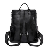 High PU Leather Women Backpack Anti-theft Print School Bag Large Capacity