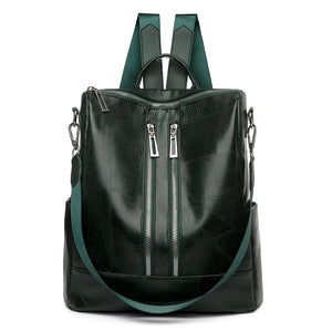 High PU Leather Women Backpack Anti-theft Print School Bag Large Capacity