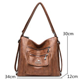 Women's PU Leather Shoulder Bag Large Capacity Handbag Sac A Main