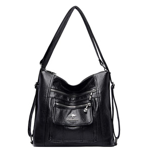 Women's PU Leather Shoulder Bag Large Capacity Handbag Sac A Main