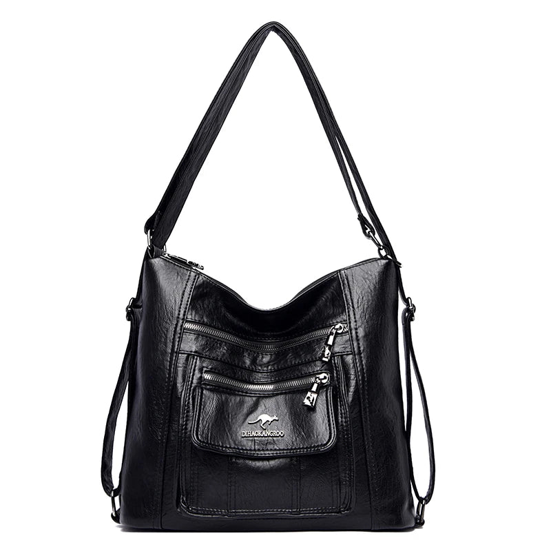 Women's PU Leather Shoulder Bag Large Capacity Handbag Sac A Main