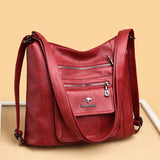 Women's PU Leather Shoulder Bag Large Capacity Handbag Sac A Main