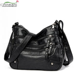 Women's Soft Leather Shoulder Bags Multi-Layer Crossbody Bag Handbag