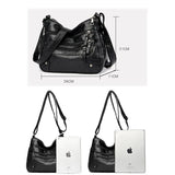 Women's Soft Leather Shoulder Bags Multi-Layer Crossbody Bag Handbag