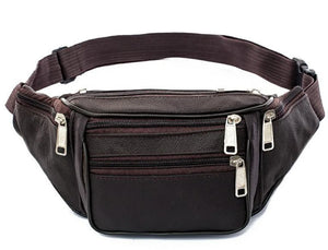 Men Leather Casual Fanny Pack Waist Belt Bag Purse