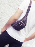 Men Leather Casual Fanny Pack Waist Belt Bag Purse