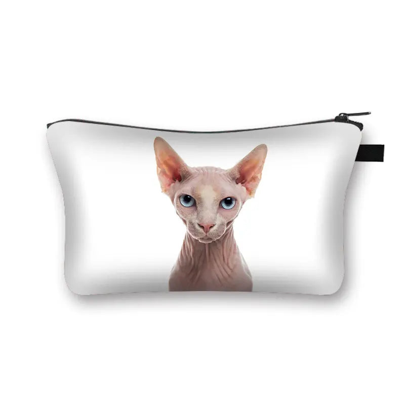 Cat Print Cosmetic Bag Makeup Pouch Travel Gift