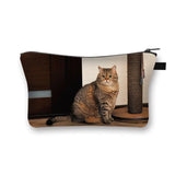 Cat Print Cosmetic Bag Makeup Pouch Travel Gift
