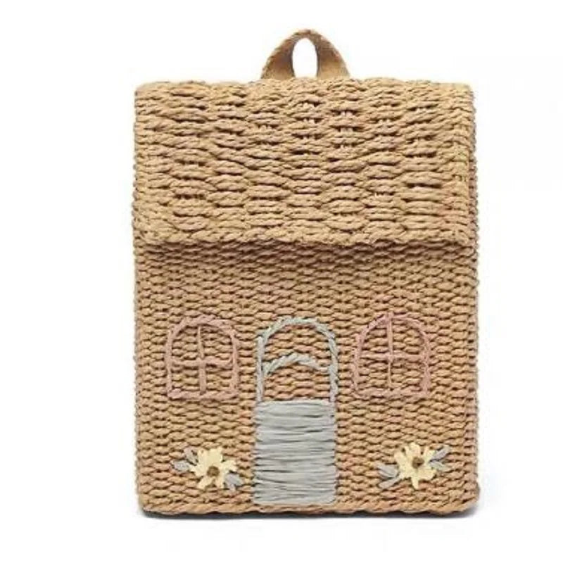 Kids Backpack House Shape Children Room Candy Storage Basket Bags