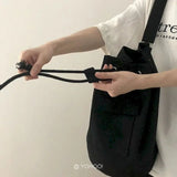 Canvas Drawstring Messenger Bag Female Student Bag