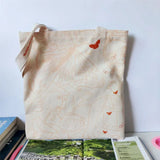 Embroidered Butterfly Canvas Crossbody Bag