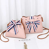 Patchwork Bow Scarf Shoulder Bag Bucket Wallet Fanny Pack