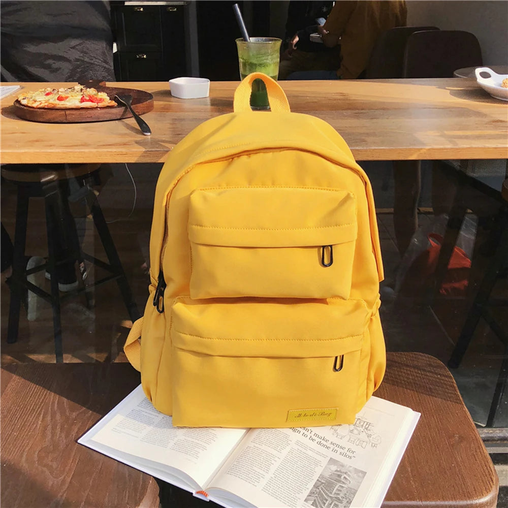 Large-capacity Outdoor Backpack Boys Girls Solid School Bag Female Wear Oxford C