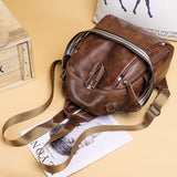 Retro Backpack Women Soft Leather Large Capacity Travel Shoulder Bags