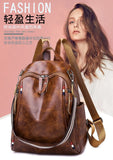Retro Backpack Women Soft Leather Large Capacity Travel Shoulder Bags