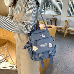Style Canvas Mini Backpack for Women Travel School Bag