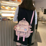 Style Canvas Mini Backpack for Women Travel School Bag