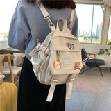 Style Canvas Mini Backpack for Women Travel School Bag