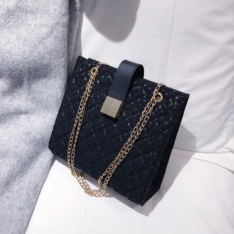 Small Square Crossbody Bag Solid Handbag Women's Shoulder Bag
