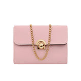 Small Square Bag PU Leather Lychee Pattern Messenger Bag