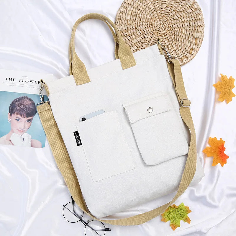 Canvas Messenger Bag for Women with Large Capacity