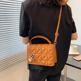 Rhombus Chain Lock Shoulder Bag Small Square Bag