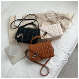 Rhombus Chain Lock Shoulder Bag Small Square Bag