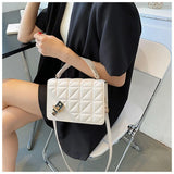 Rhombus Chain Lock Shoulder Bag Small Square Bag