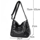 Retro PU Leather Handbag Large Capacity Messenger Bag