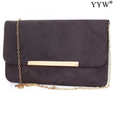 Velvet Shoulder Clutch Bag with Strap for Women Wedding Party