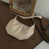 Large Capacity Casual Shoulder Bag Solid Pu Leather Crossbody Bags