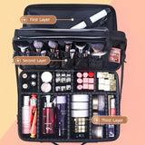 Large Capacity Cosmetic Bag for Travel Outing Professional Makeup Case