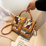 Leather Messenger Bag Round Bucket Handbag Purses