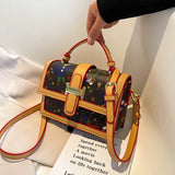 Leather Messenger Bag Round Bucket Handbag Purses