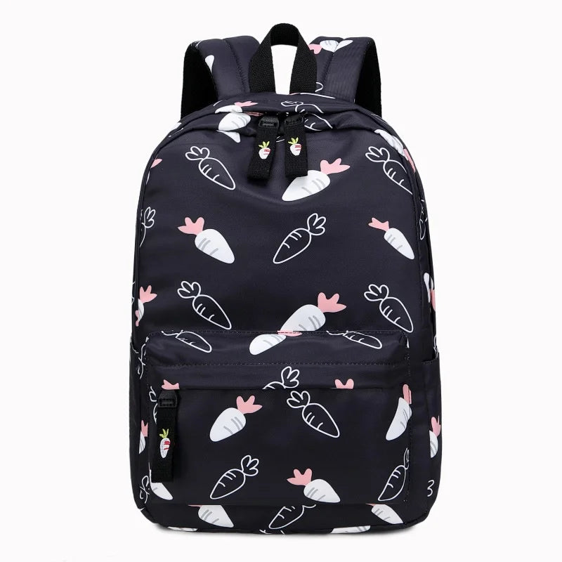 Leisure Backpack Student Schoolbag Female Embroidery Polyester Waterproof
