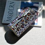 Leopard Print Rhinestone Dinner Bag Women Cylindrical Shoulder Bag