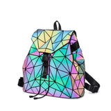Luminous Geometric Backpack Women's Folding Rhombic Girls' Party Trip