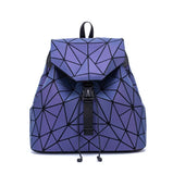 Luminous Geometric Backpack Women's Folding Rhombic Girls' Party Trip