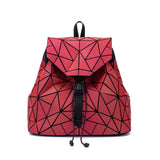 Luminous Geometric Backpack Women's Folding Rhombic Girls' Party Trip