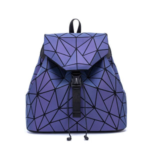 Luminous Backpack Colorful Geometric Folding Rhombic Purple