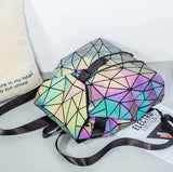Luminous Rhombic Geometric Backpack Women's Folding