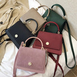 Soft Vintage Square Matte Bag Ladies PU Leather Crossbody Shoulder Bag