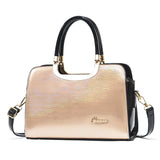 High-End Women's Leather Handbag Bright Shoulder Messenger Bag