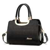 High-End Women's Leather Handbag Bright Shoulder Messenger Bag
