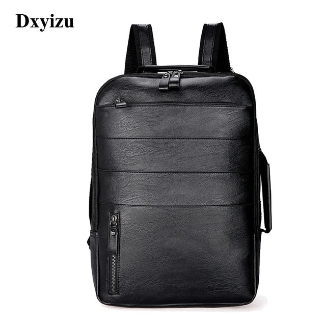 Casual Waterproof PU Leather Backpack for Travel